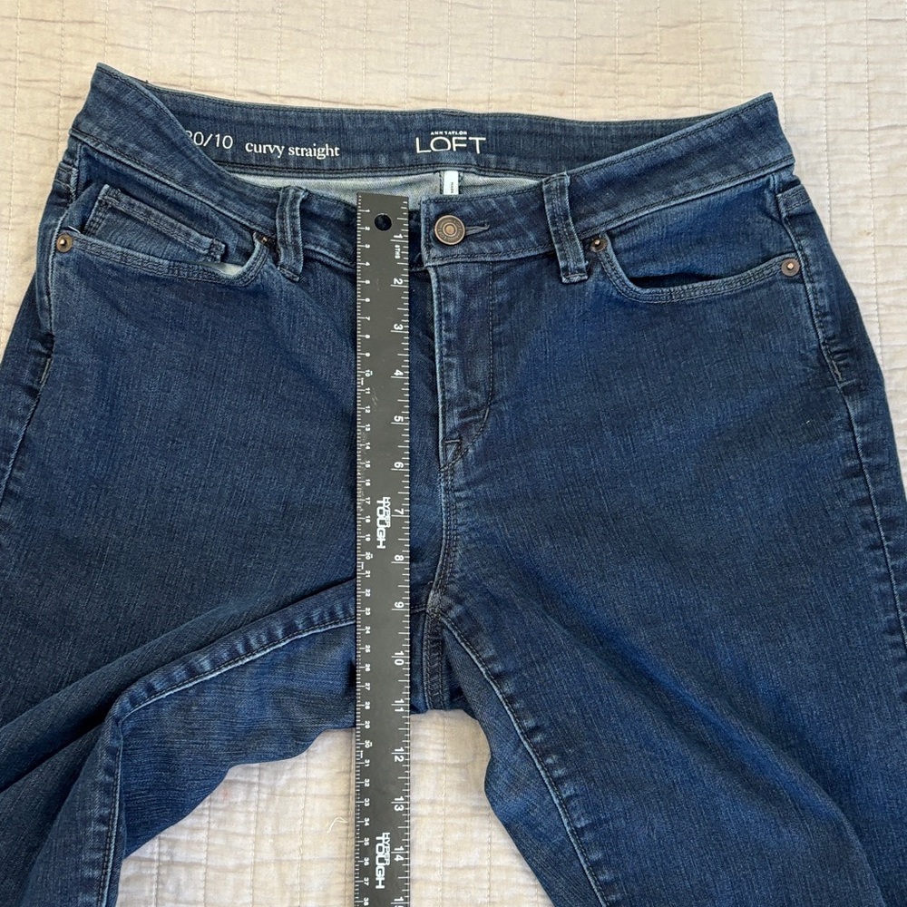 LOFT Curvy Straight Leg Jeans Dark Wash Size 30/10 - Picture 4 of 9